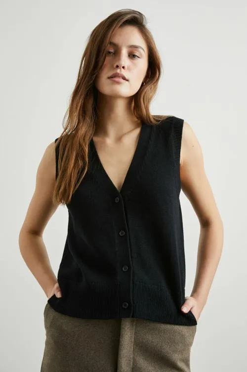 Women Rails Sweaters Annika Vest Jet Black