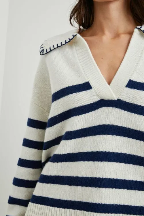 Women Rails Sweaters Athena Sweater Ivory Navy Stripe Women Rails Sweaters Athena Sweater Ivory Navy Stripe