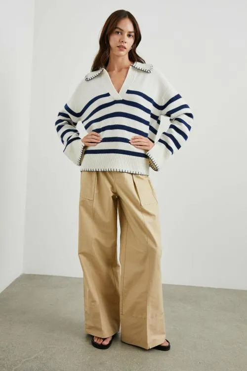 Women Rails Sweaters Athena Sweater Ivory Navy Stripe Women Rails Sweaters Athena Sweater Ivory Navy Stripe
