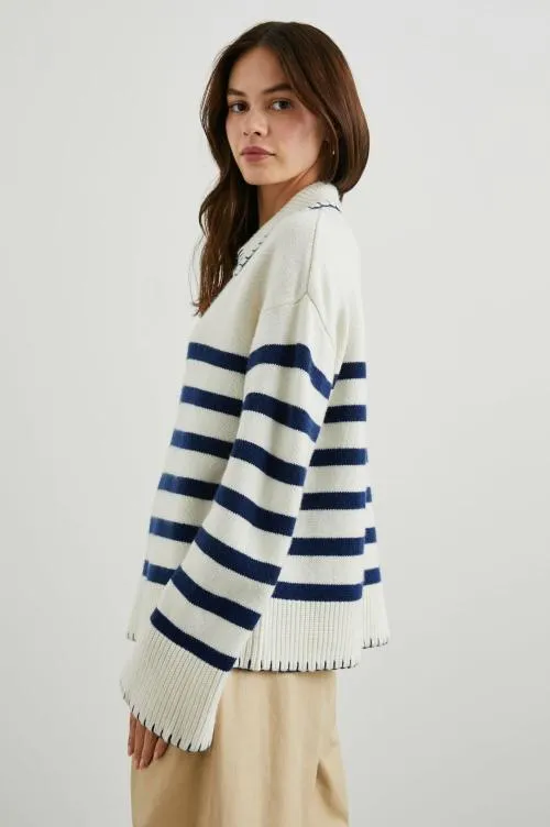Women Rails Sweaters Athena Sweater Ivory Navy Stripe Women Rails Sweaters Athena Sweater Ivory Navy Stripe