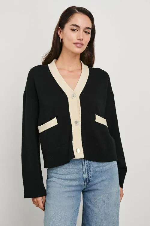 Women Rails Sweaters Geneva Cardigan Black Ivory