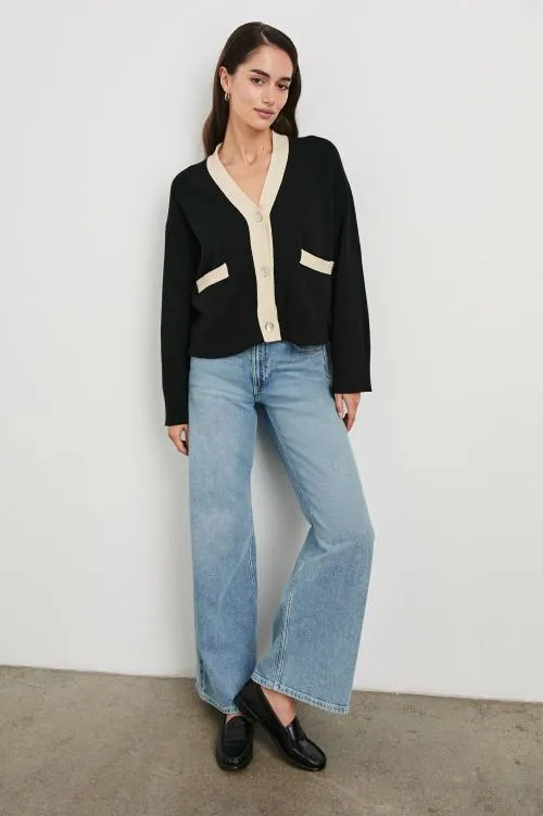 Women Rails Sweaters Geneva Cardigan Black Ivory