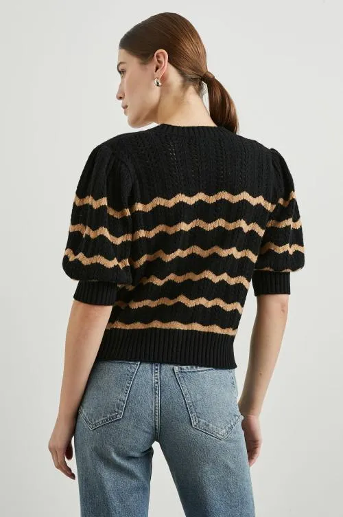 Women Rails Sweaters Isla Cardigan Black Camel Stripe Women Rails Sweaters Isla Cardigan Black Camel Stripe