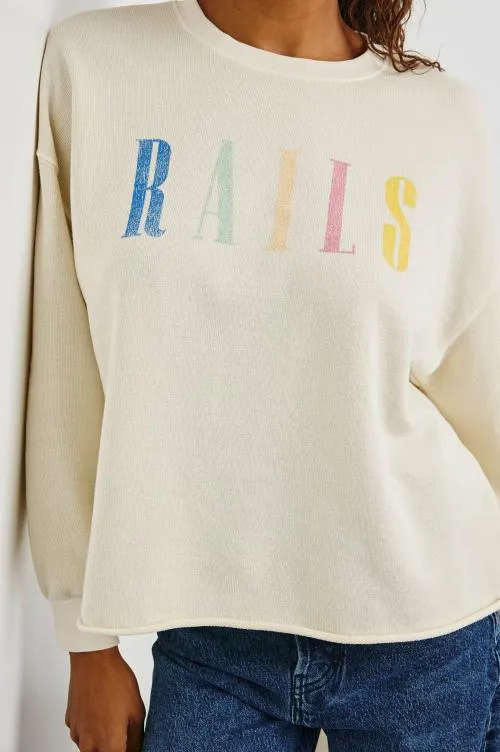 Women Rails Sweaters Signature Sweatshirt Ivory Women Rails Sweaters Signature Sweatshirt Ivory