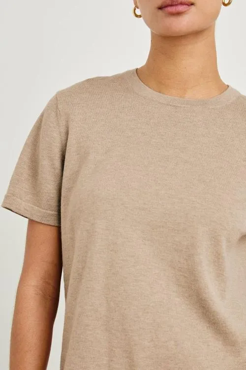 Women Rails Tees and Tanks Cotton Cashmere Tshirt Heather Oat Women Rails Tees and Tanks Cotton Cashmere Tshirt Heather Oat