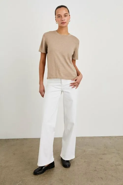 Women Rails Tees and Tanks Cotton Cashmere Tshirt Heather Oat Women Rails Tees and Tanks Cotton Cashmere Tshirt Heather Oat