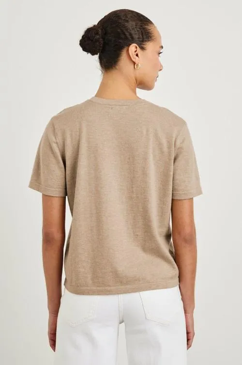 Women Rails Tees and Tanks Cotton Cashmere Tshirt Heather Oat Women Rails Tees and Tanks Cotton Cashmere Tshirt Heather Oat