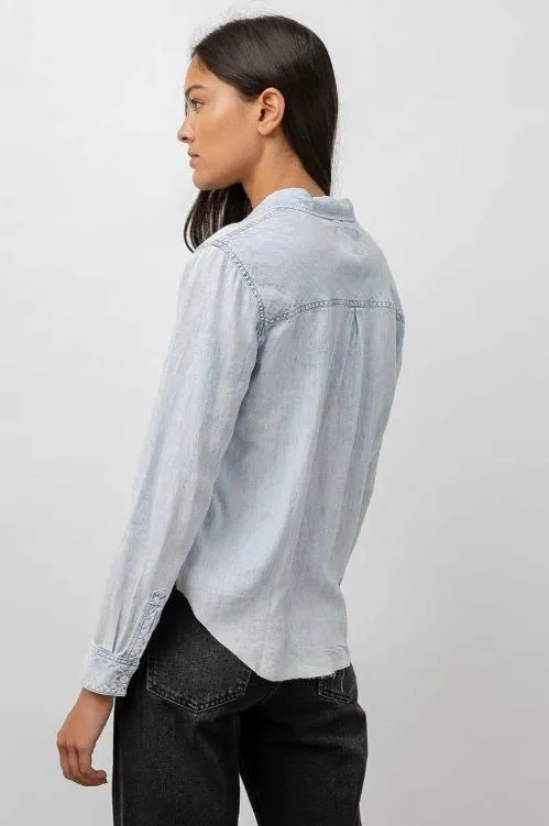 Women Rails Tops Ingrid Raw Hem Shirt Light Acid Wash