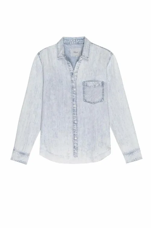 Women Rails Tops Ingrid Raw Hem Shirt Light Acid Wash
