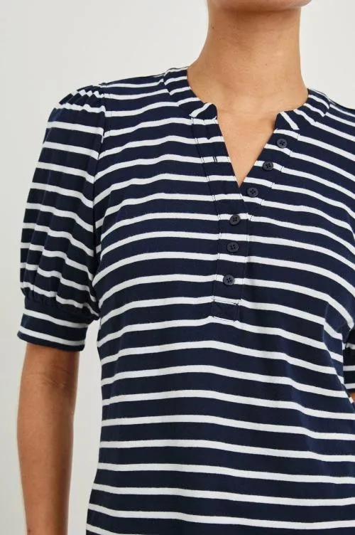 Women Rails Tops Jewel Top Navy Ivory Stripe