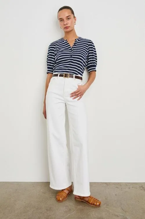 Women Rails Tops Jewel Top Navy Ivory Stripe