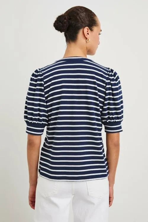 Women Rails Tops Jewel Top Navy Ivory Stripe