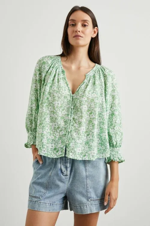 Women Rails Tops Mariah Top Green Texture Floral