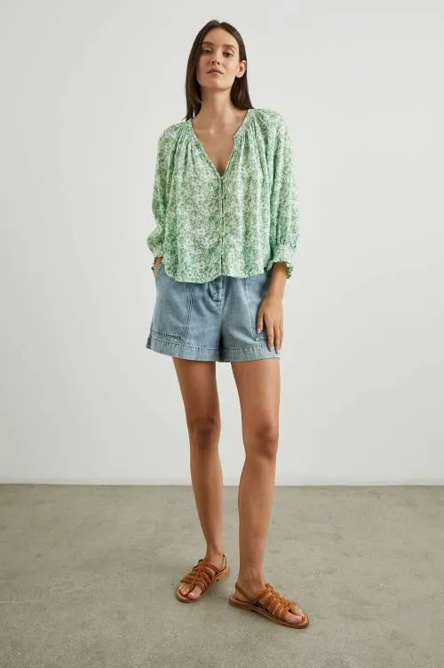 Women Rails Tops Mariah Top Green Texture Floral Women Rails Tops Mariah Top Green Texture Floral