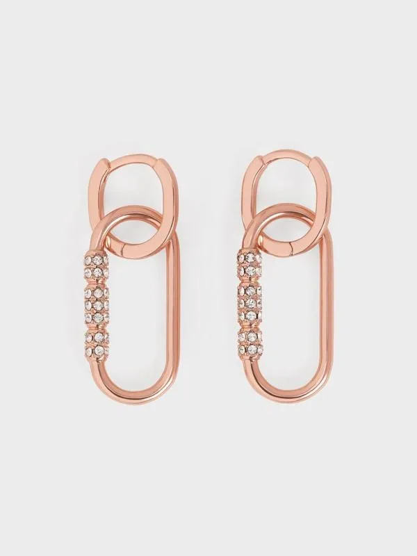 Women Reagan Crystal Drop Earrings 8211 Rose Gold CHARLES and KEITH Earrings