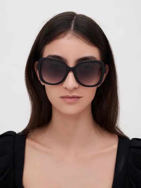 Women Recycled Acetate Butterfly Sunglasses 8211 Black CHARLES and KEITH Butterfly
