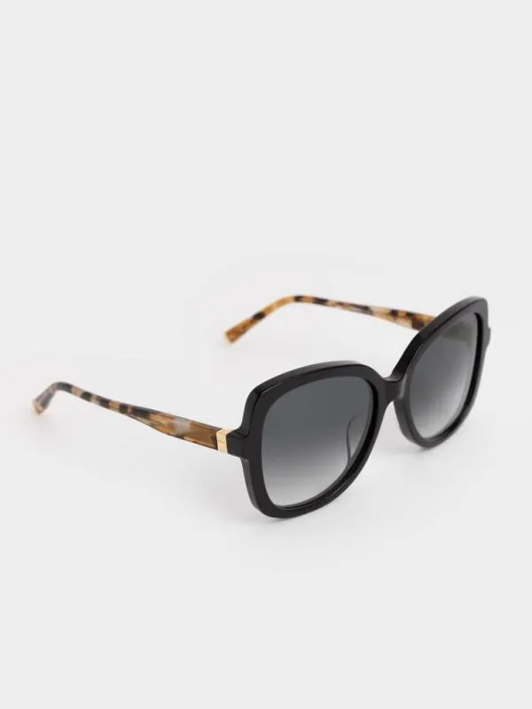 Women Recycled Acetate Butterfly Sunglasses 8211 Black CHARLES and KEITH Butterfly