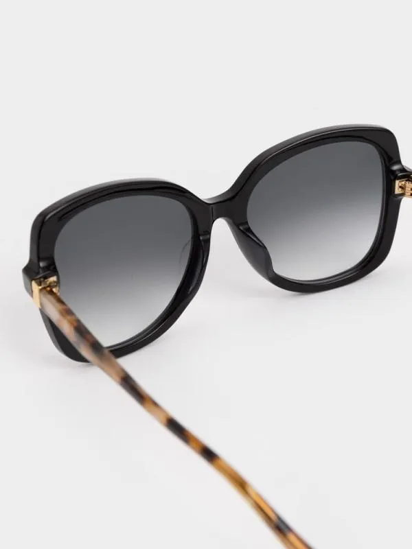 Women Recycled Acetate Butterfly Sunglasses 8211 Black CHARLES and KEITH Butterfly