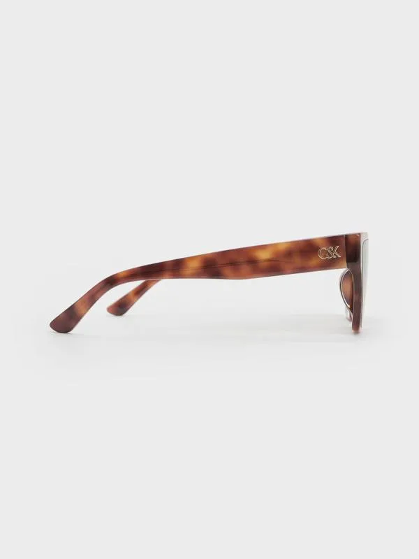 Women Recycled Acetate Tortoiseshell Angular Sunglasses 8211 T Shell CHARLES and KEITH Wayfarer