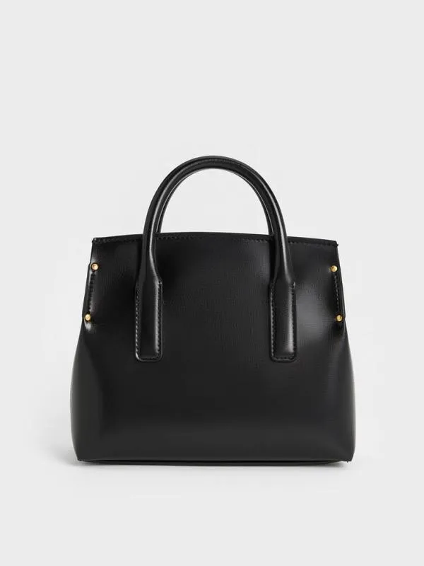 Women Rene Structured Top Handle Bag 8211 Black CHARLES and KEITH Crossbody Bags