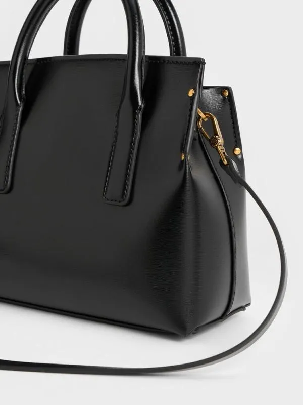 Women Rene Structured Top Handle Bag 8211 Black CHARLES and KEITH Crossbody Bags