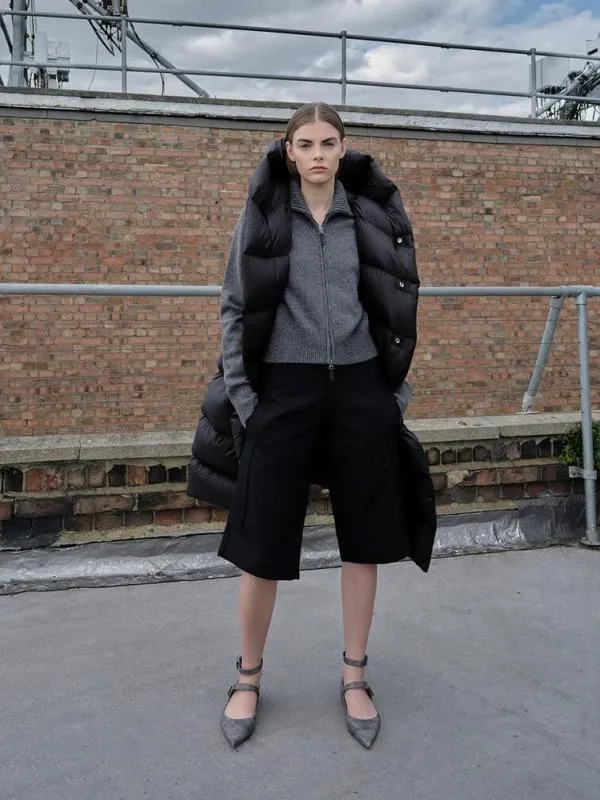 Women Robbie DenimEffect PointedToe Mary Jane Flats 8211 Dark Grey CHARLES and KEITH Ballet Flats