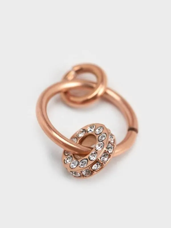 Women Rowena Crystal Circle Charm 8211 Rose Gold CHARLES and KEITH Charms