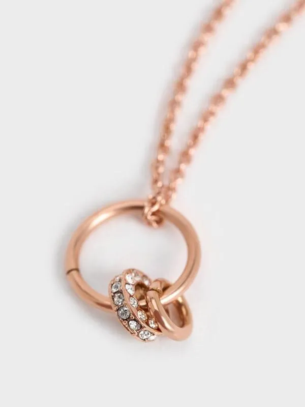 Women Rowena Crystal Circle Charm 8211 Rose Gold CHARLES and KEITH Charms