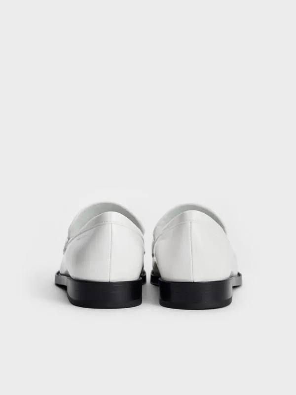 Women Ruched Penny Loafers 8211 White CHARLES and KEITH Flats