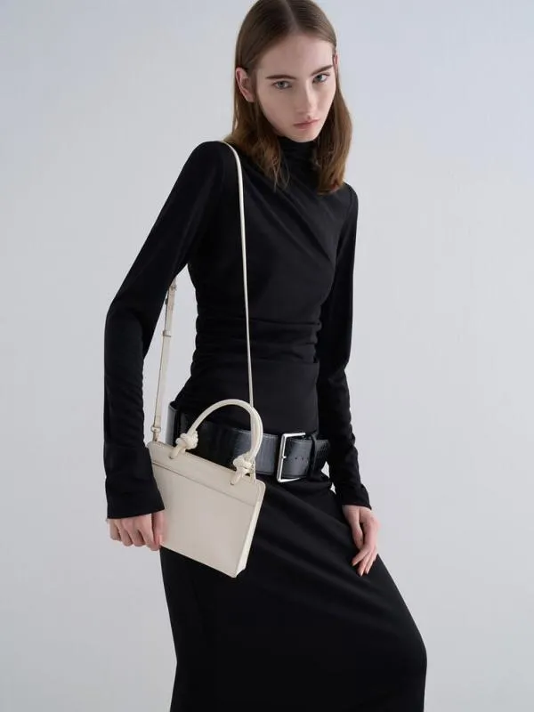 Women Sabine KnottedHandle Trapeze Tote Bag 8211 Cream CHARLES and KEITH Tote Bags