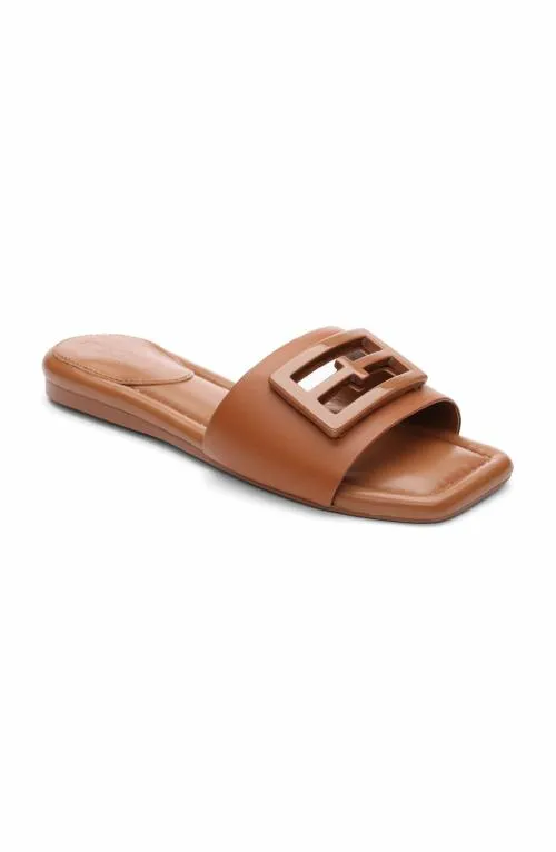 Women Sandals Liverpool Los Angeles Dunbar Logo Medallion Sandals Luggage