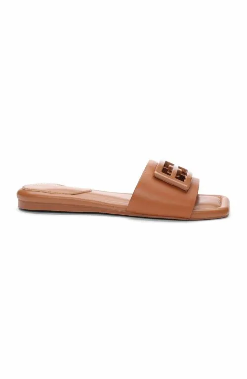 Women Sandals Liverpool Los Angeles Dunbar Logo Medallion Sandals Luggage