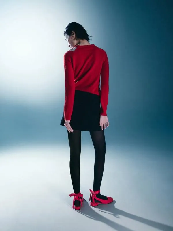 Women Satin TieAround Ballet Flats 8211 Red CHARLES and KEITH Flats