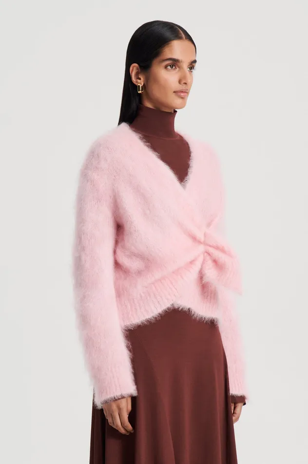 Women Scanlan Theodore BRUSHED MOHAIR WRAP CARDIGAN PINK Knitwear Women Scanlan Theodore BRUSHED MOHAIR WRAP CARDIGAN PINK Knitwear