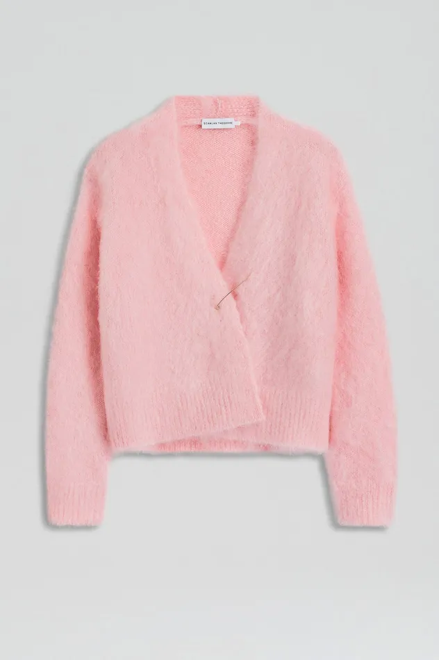 Women Scanlan Theodore BRUSHED MOHAIR WRAP CARDIGAN PINK Knitwear Women Scanlan Theodore BRUSHED MOHAIR WRAP CARDIGAN PINK Knitwear