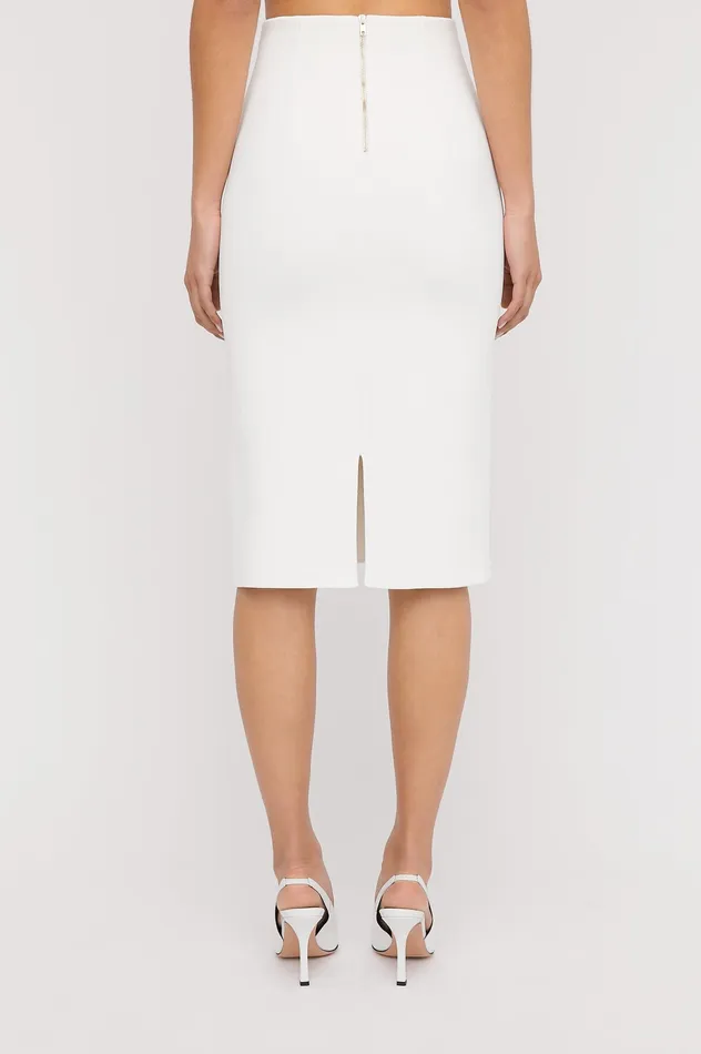 Women Scanlan Theodore CREPE KNIT PENCIL SKIRT CREAM Knitwear