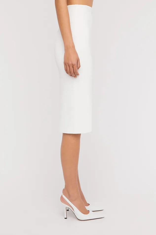 Women Scanlan Theodore CREPE KNIT PENCIL SKIRT CREAM Knitwear