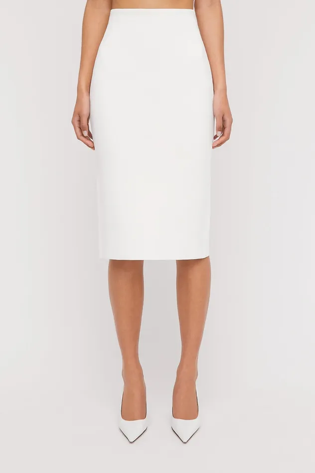 Women Scanlan Theodore CREPE KNIT PENCIL SKIRT CREAM Knitwear