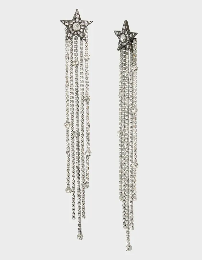Women SHINE BRIGHT STAR DROP EARRINGS RHINESTONE Betsey Johnson