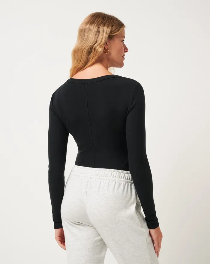 Women Shirts and Tops TravisMathew CLOUD RIB LONG SLEEVE TOP Black
