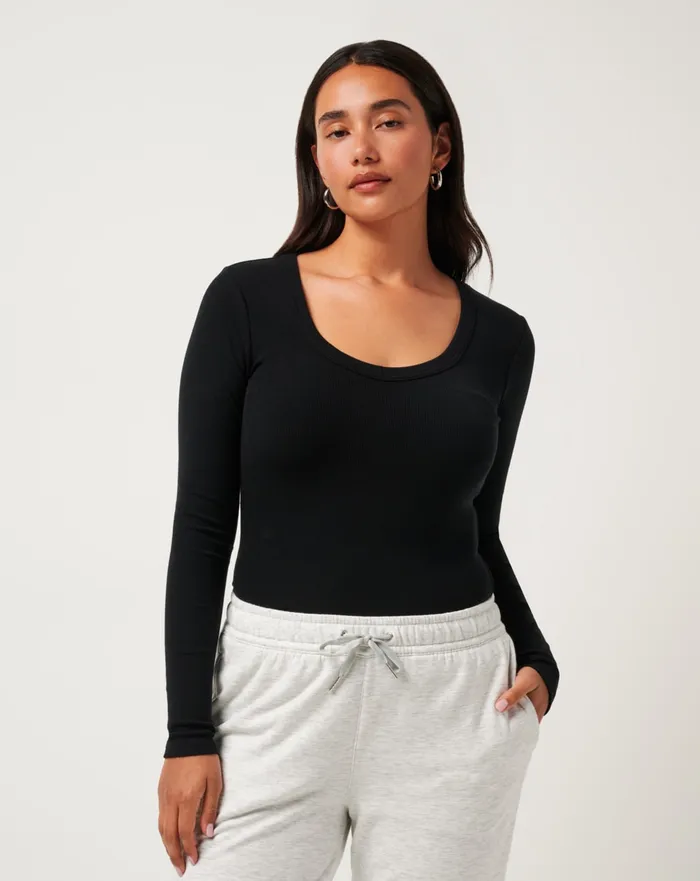 Women Shirts and Tops TravisMathew CLOUD RIB LONG SLEEVE TOP Black