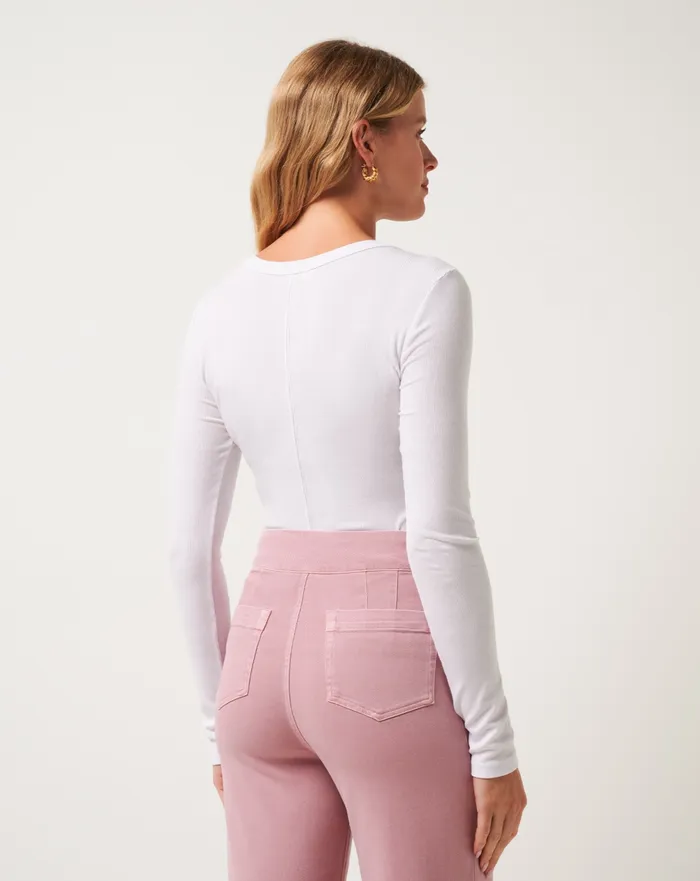 Women Shirts and Tops TravisMathew CLOUD RIB LONG SLEEVE TOP White