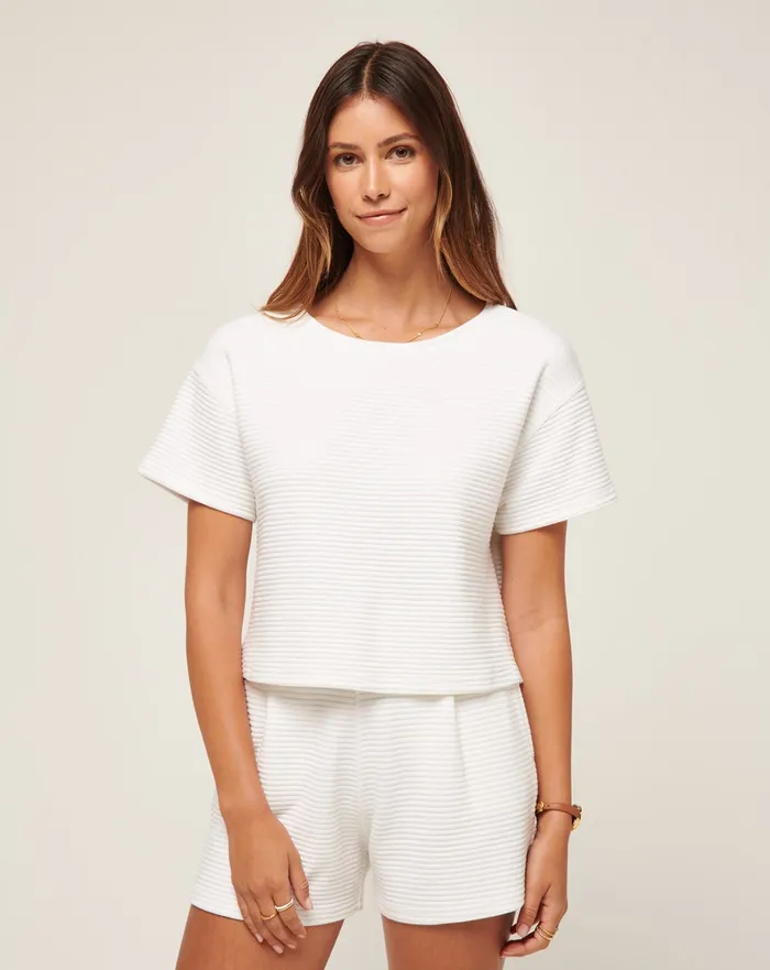 Women Shirts and Tops TravisMathew COASTAL RIB CHARTER CRUISE TOP White