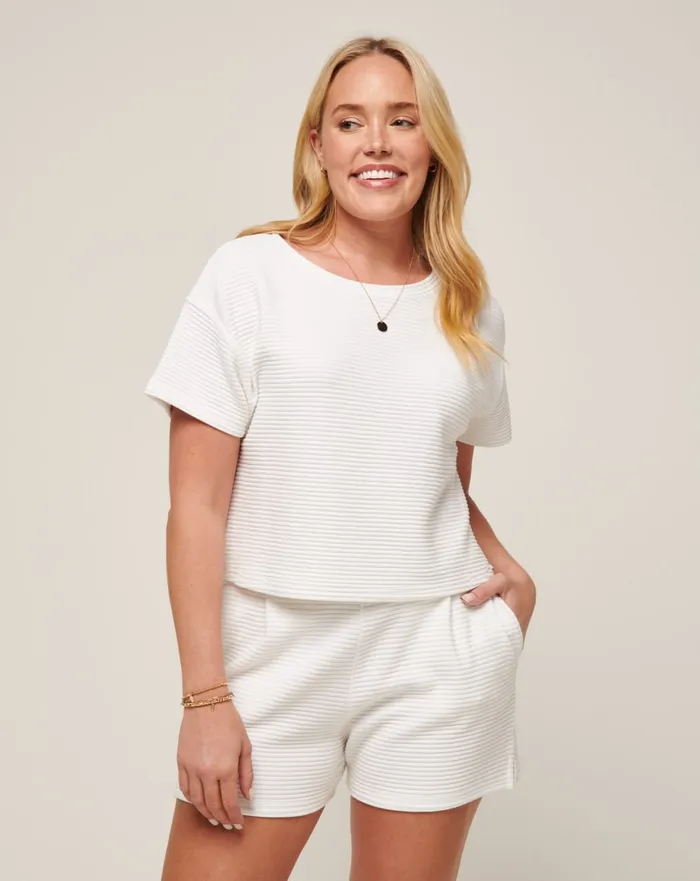 Women Shirts and Tops TravisMathew COASTAL RIB CHARTER CRUISE TOP White