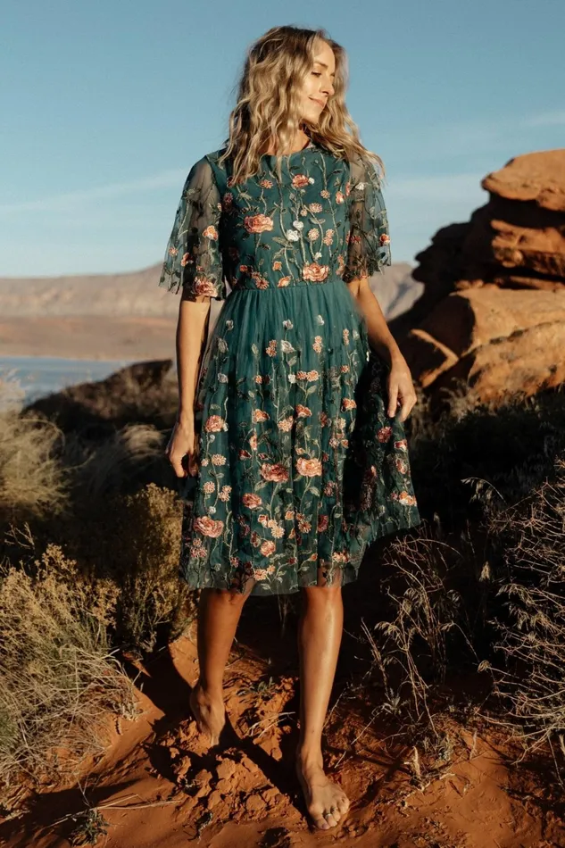 Women Short Dresses Baltic Born Duchess Tulle Dress Jade Garden