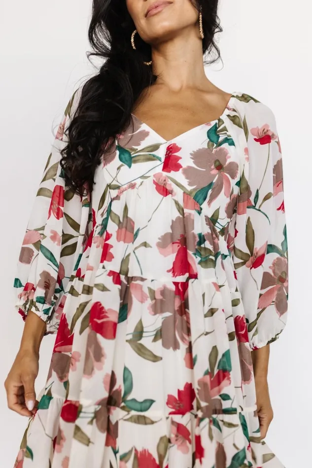 Women Short Dresses Baltic Born Shelley Short Dress Ivory Floral Women Short Dresses Baltic Born Shelley Short Dress Ivory Floral
