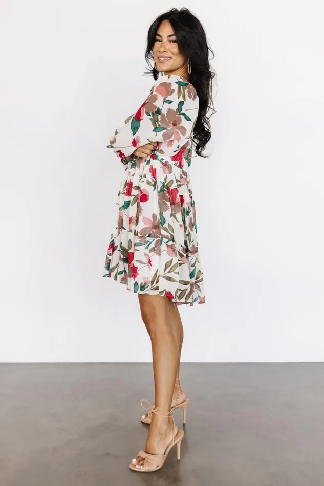 Women Short Dresses Baltic Born Shelley Short Dress Ivory Floral Women Short Dresses Baltic Born Shelley Short Dress Ivory Floral