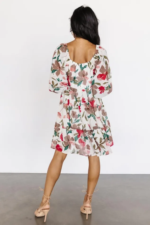 Women Short Dresses Baltic Born Shelley Short Dress Ivory Floral Women Short Dresses Baltic Born Shelley Short Dress Ivory Floral