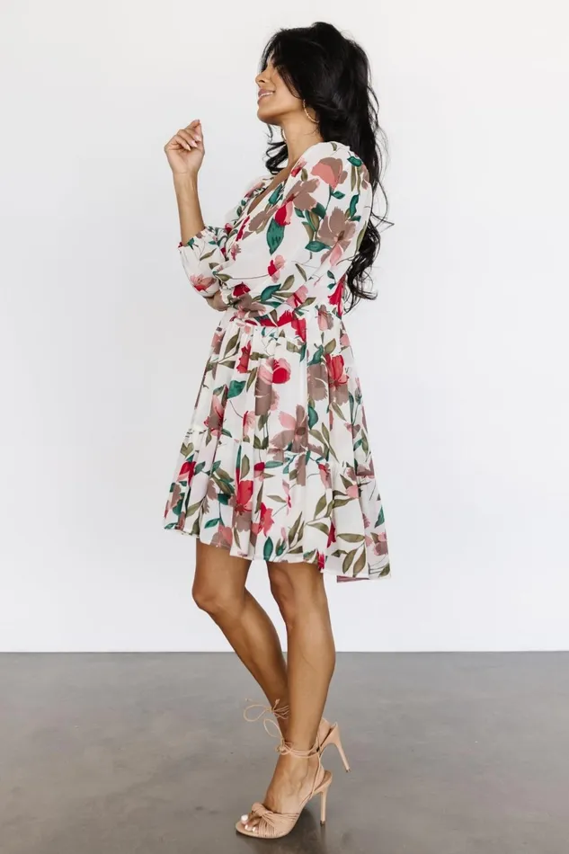 Women Short Dresses Baltic Born Shelley Short Dress Ivory Floral Women Short Dresses Baltic Born Shelley Short Dress Ivory Floral