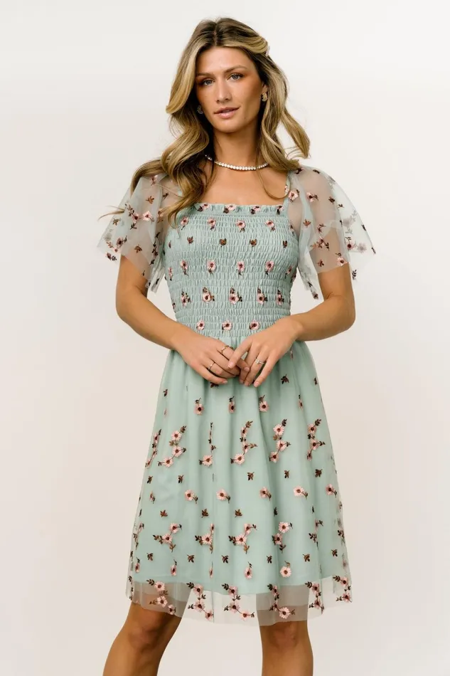 Women Short Dresses Baltic Born Tivoli Tulle Short Dress Sage Pink